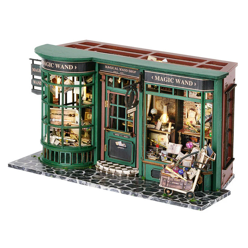Children's Toy Magic Street House Decoration Birthday Gift Creative Handmade DIY Wooden Assembly Model - Image 4