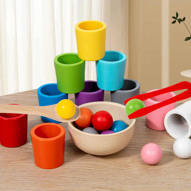 Children's Wooden Color Classification Cup Educational Toys - Image 2