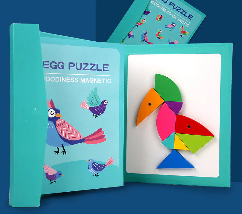 Children's Wooden Magnetic Tangram Educational Toy - Image 13