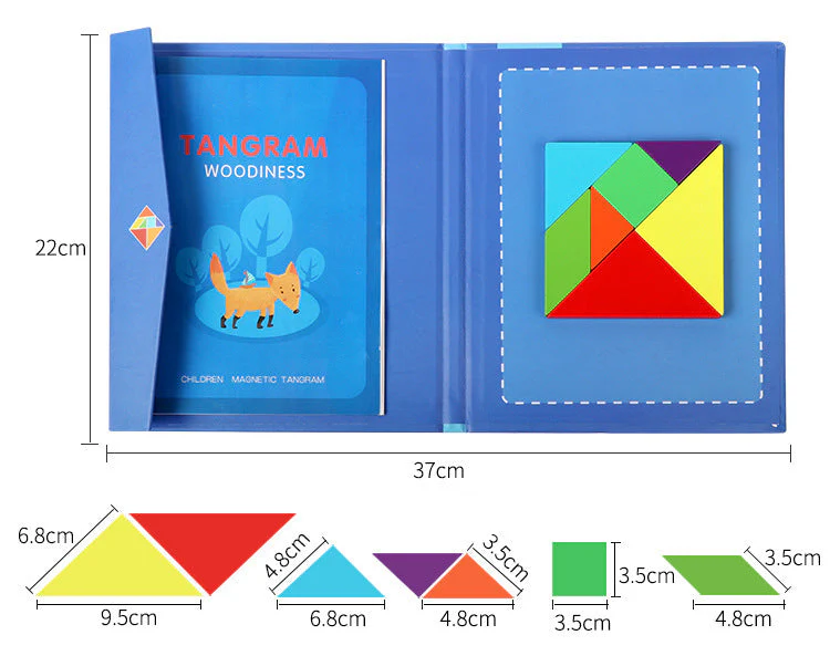 Children's Wooden Magnetic Tangram Educational Toy - Image 4