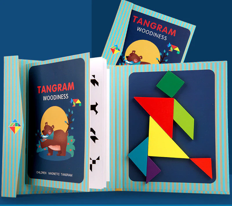 Children's Wooden Magnetic Tangram Educational Toy - Image 9