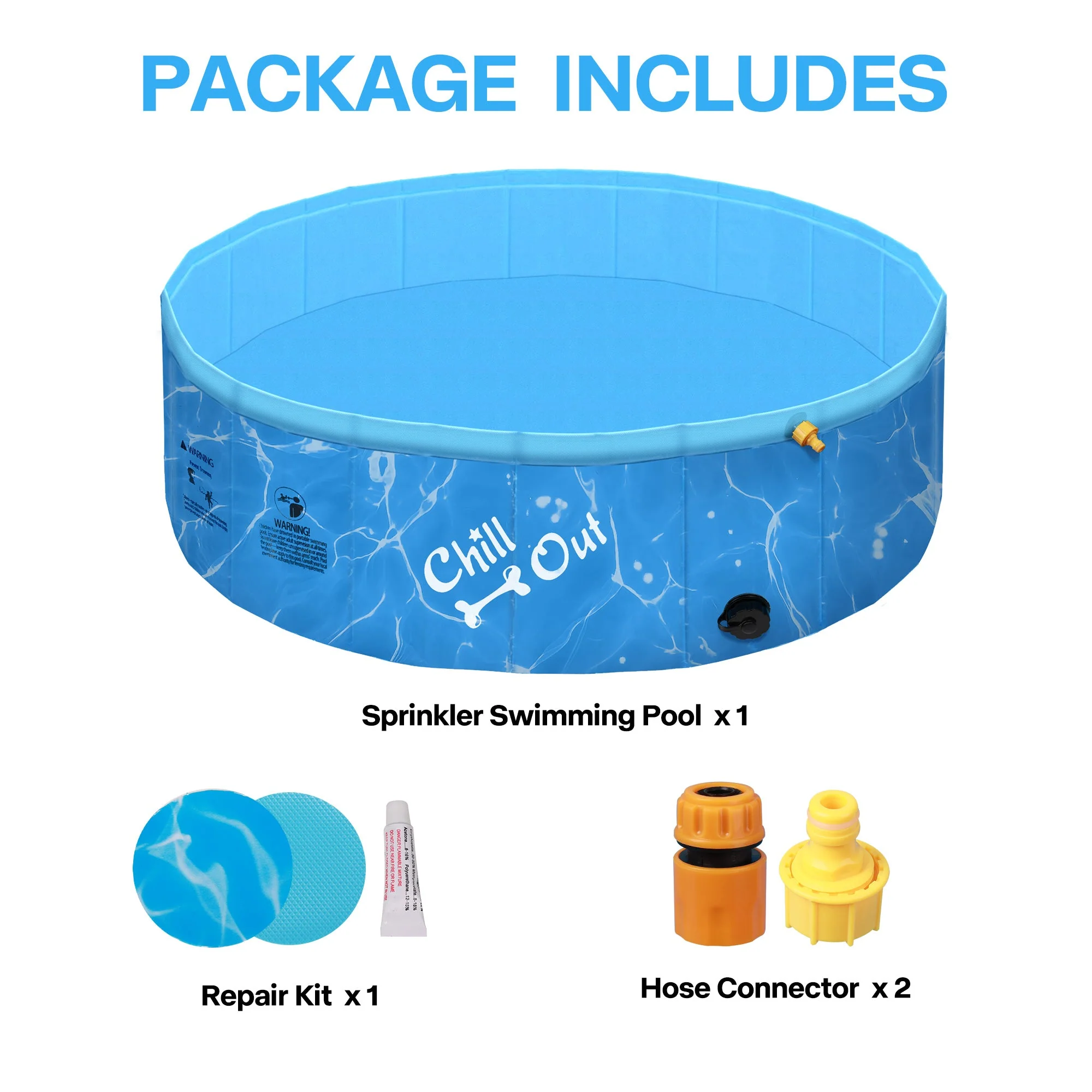 Chill Out - Dog Pool - 2-in-1 Foldable Sprinking Pool  for Outdoor Backyard - Image 5