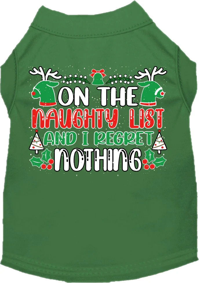 Christmas Cat or Dog Shirt for Pets 0-20 Pounds, "On The Naughty List And I Regret Nothing" - Image 5