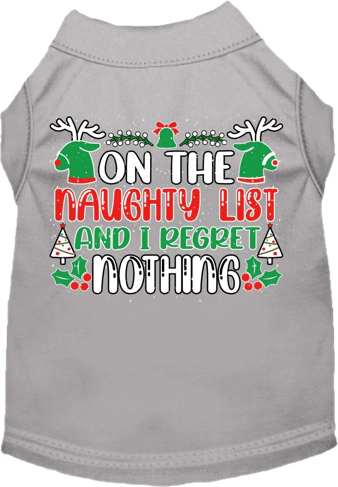 Christmas Cat or Dog Shirt for Pets 0-20 Pounds, "On The Naughty List And I Regret Nothing" - Image 6