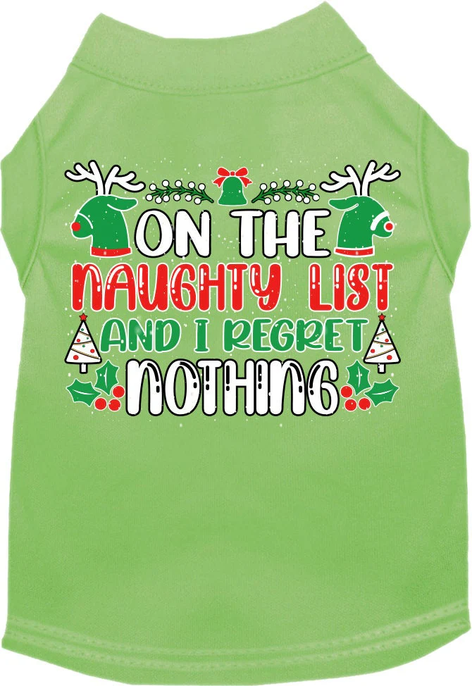 Christmas Cat or Dog Shirt for Pets 0-20 Pounds, "On The Naughty List And I Regret Nothing" - Image 7