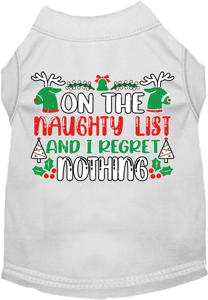Christmas Cat or Dog Shirt for Pets 0-20 Pounds, "On The Naughty List And I Regret Nothing" - Image 9