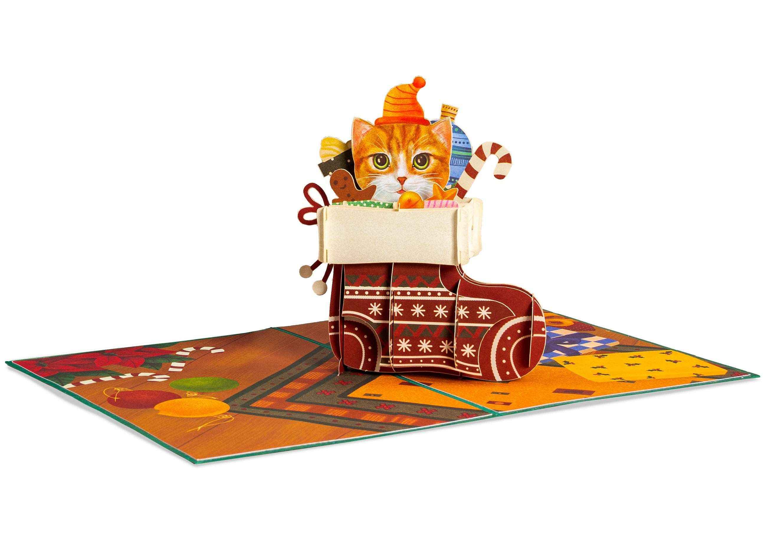Christmas Cat Pop Up Card - Image 3
