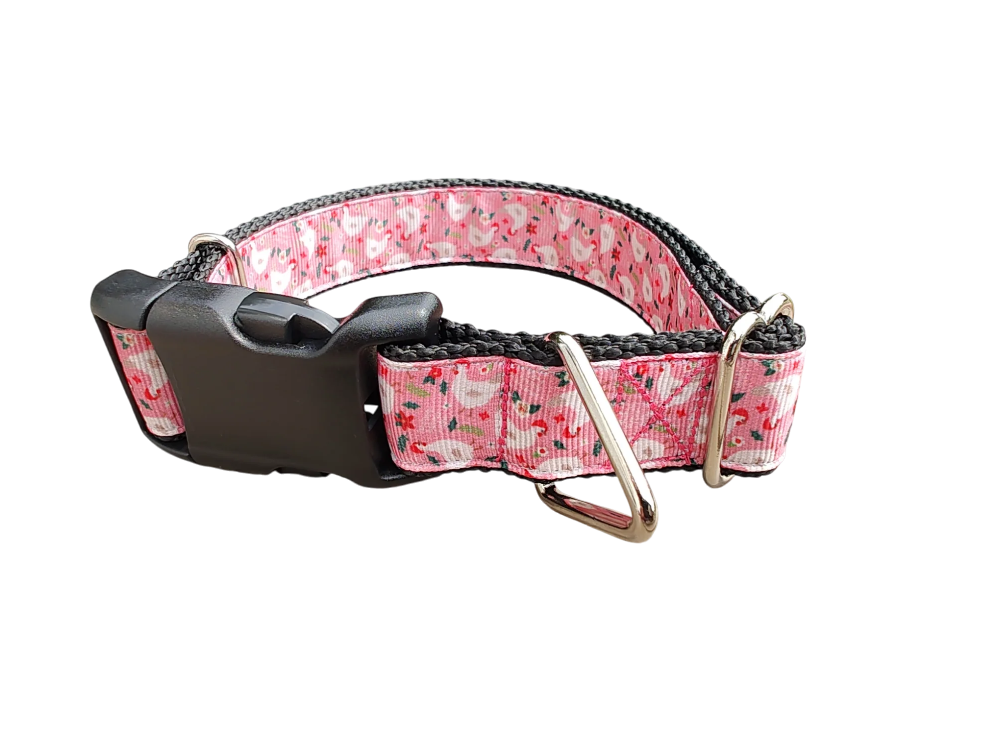 Christmas Chickens Nylon Dog Collar - Image 2