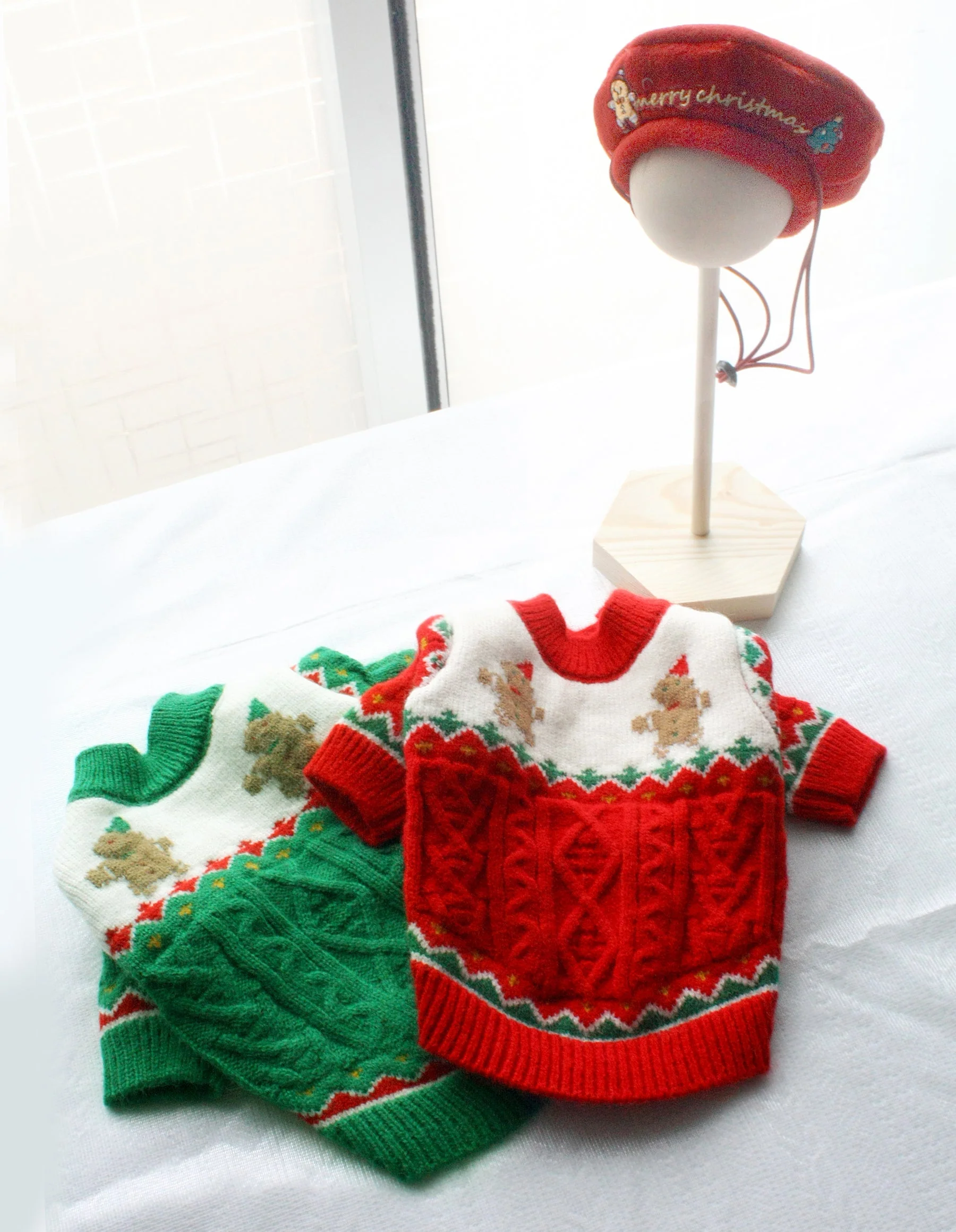 Christmas Dog Sweater  Cozy Knitted Holiday Pet Jumper Pullover with Gingerbread Design Warm Winter Apparel - Image 5