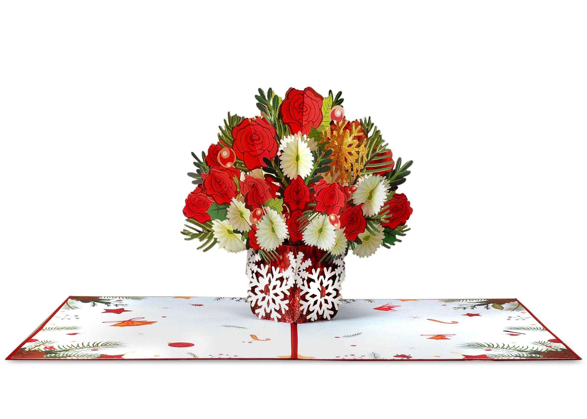 Christmas Flowers Pop Up Card - Image 5