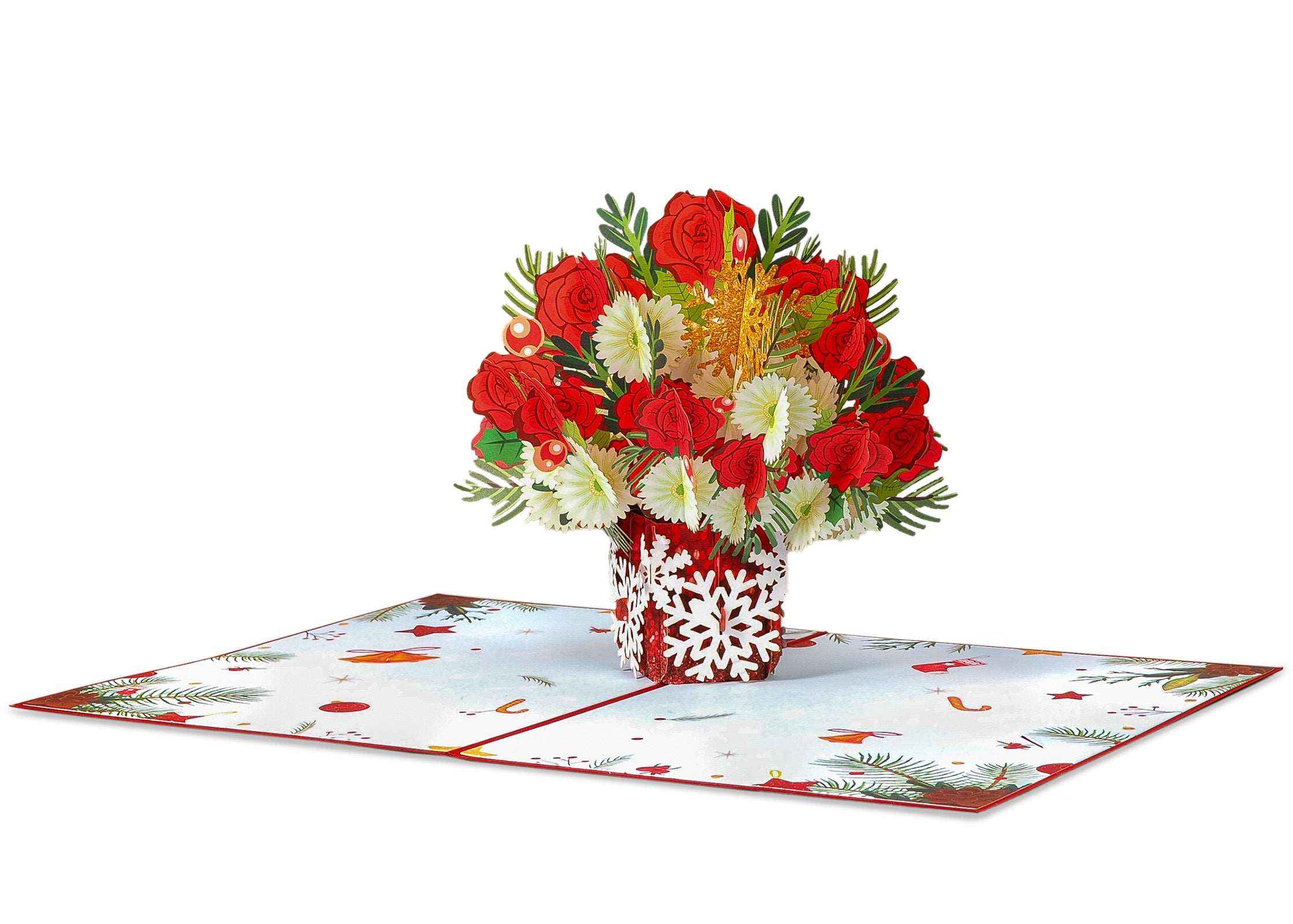 Christmas Flowers Pop Up Card - Image 6