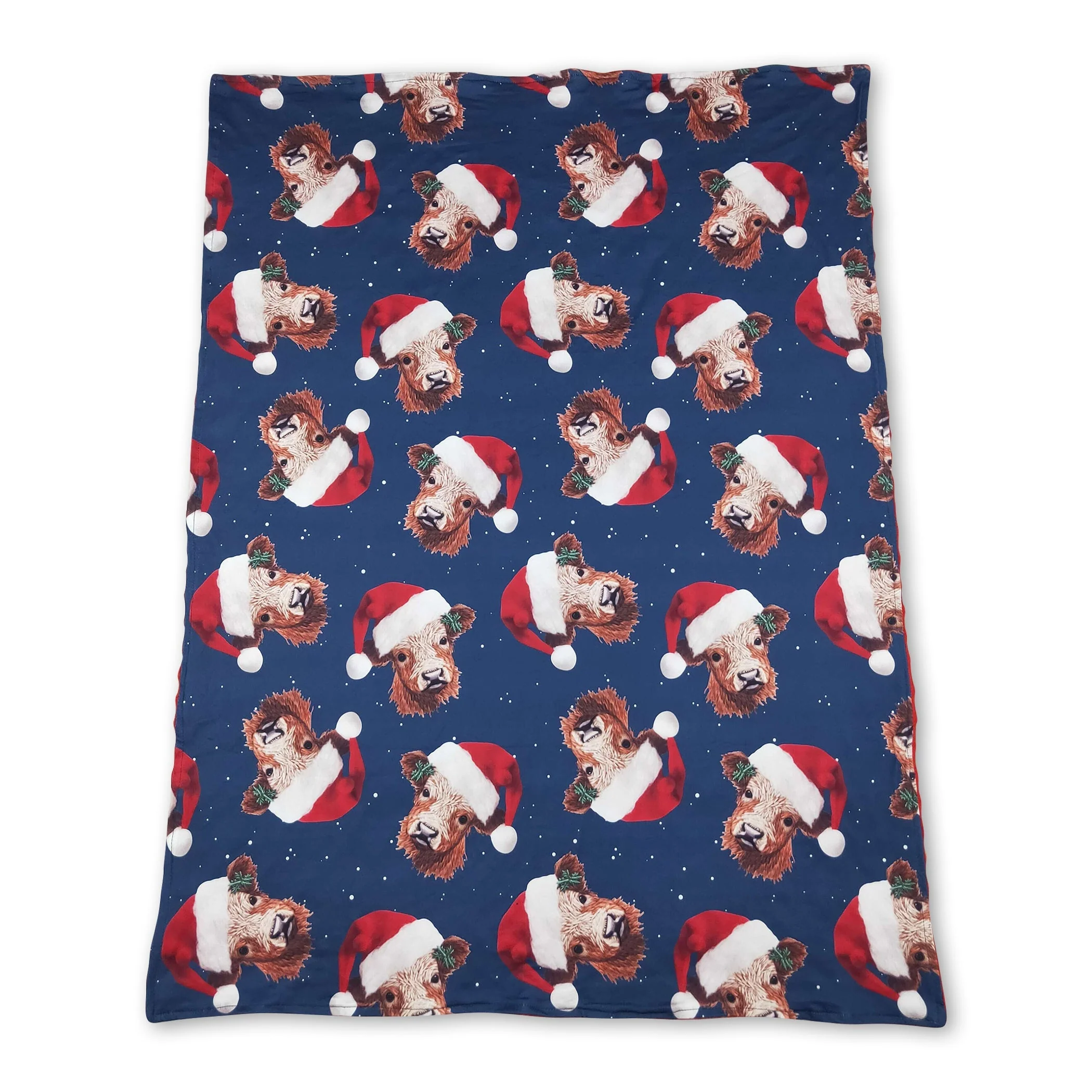 Christmas hat cow red polka dots baby Christmas blankets - Image 2