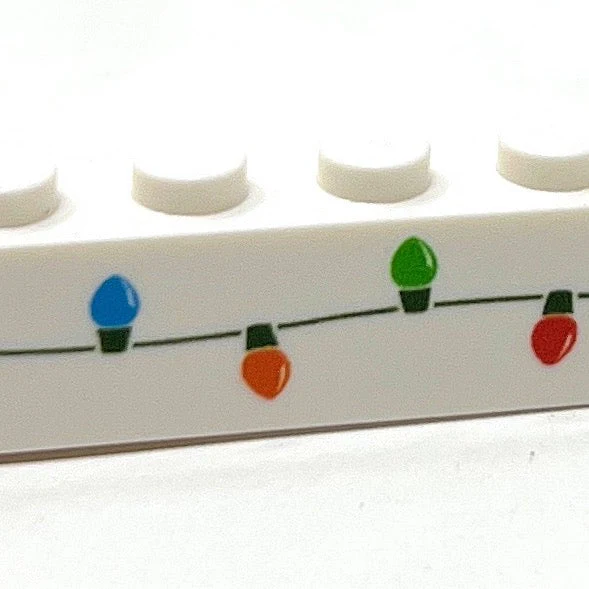 Christmas Lights Custom Printed on 1x8 Brick - B3 Customs made using LEGO part - Image 3