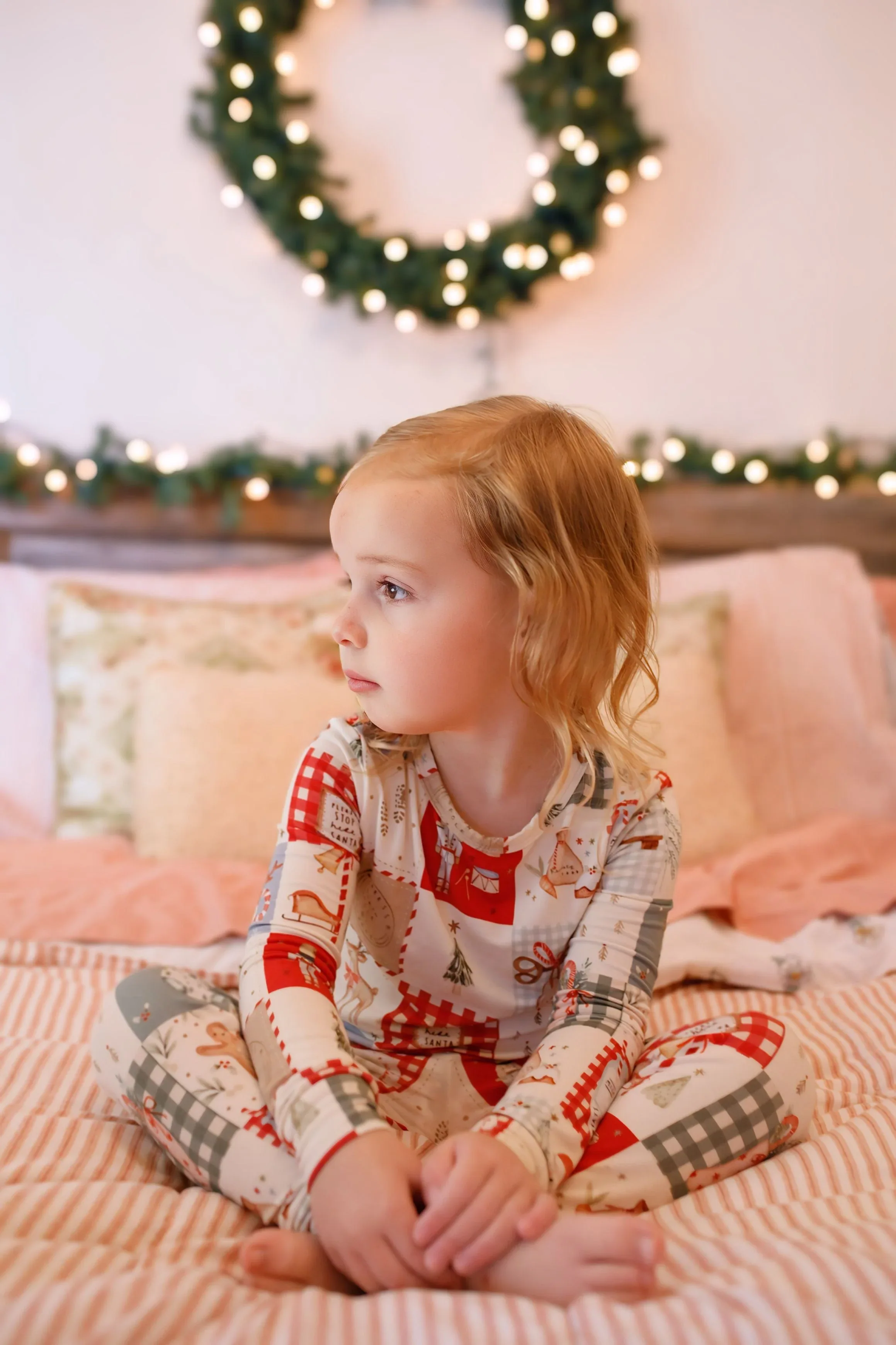 Christmas Patchwork Bamboo Christmas Pajamas - 2pc Set - Image 3