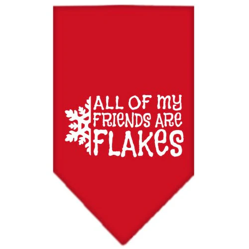 Christmas Pet and Dog Bandana Screen Printed, "All Of My Friends Are Flakes" - Image 2