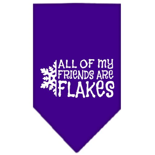 Christmas Pet and Dog Bandana Screen Printed, "All Of My Friends Are Flakes" - Image 7
