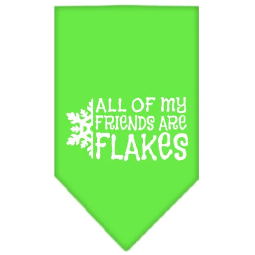 Christmas Pet and Dog Bandana Screen Printed, "All Of My Friends Are Flakes" - Image 9
