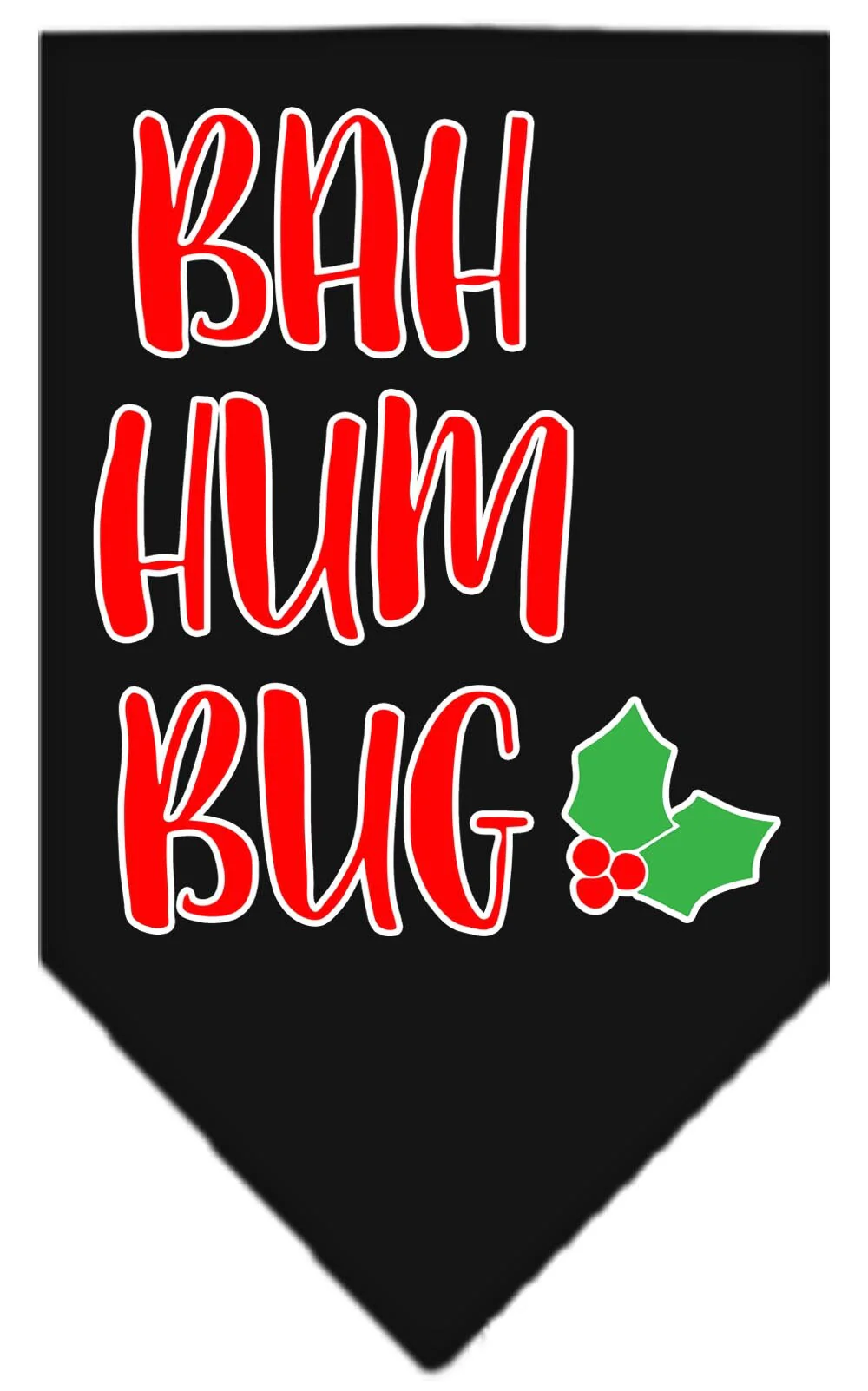 Christmas Pet and Dog Bandana Screen Printed, "Bah Humbug" - Image 2