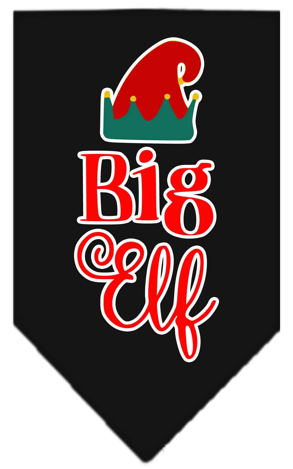 Christmas Pet and Dog Bandana Screen Printed, "Big Elf" - Image 2
