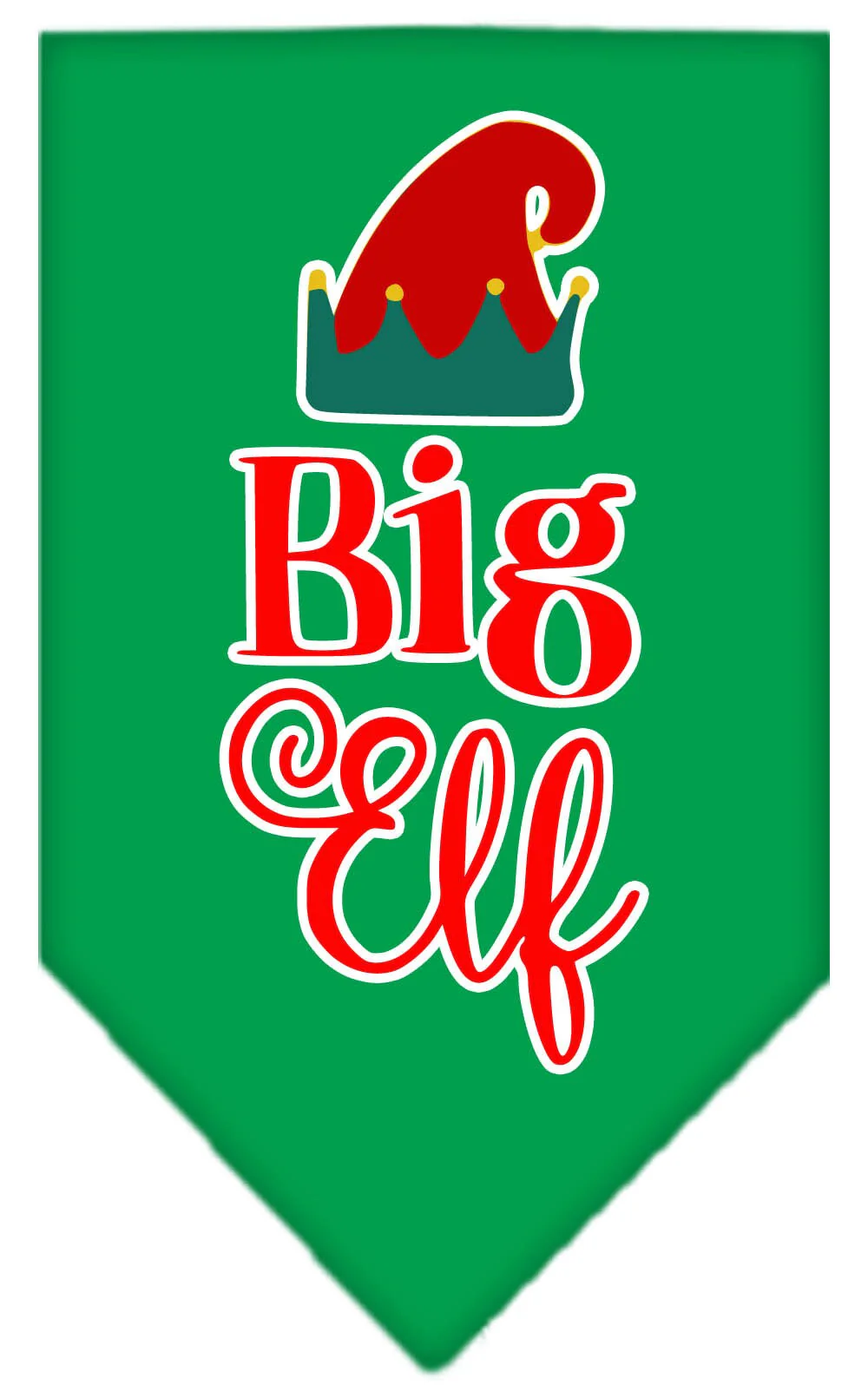Christmas Pet and Dog Bandana Screen Printed, "Big Elf" - Image 3