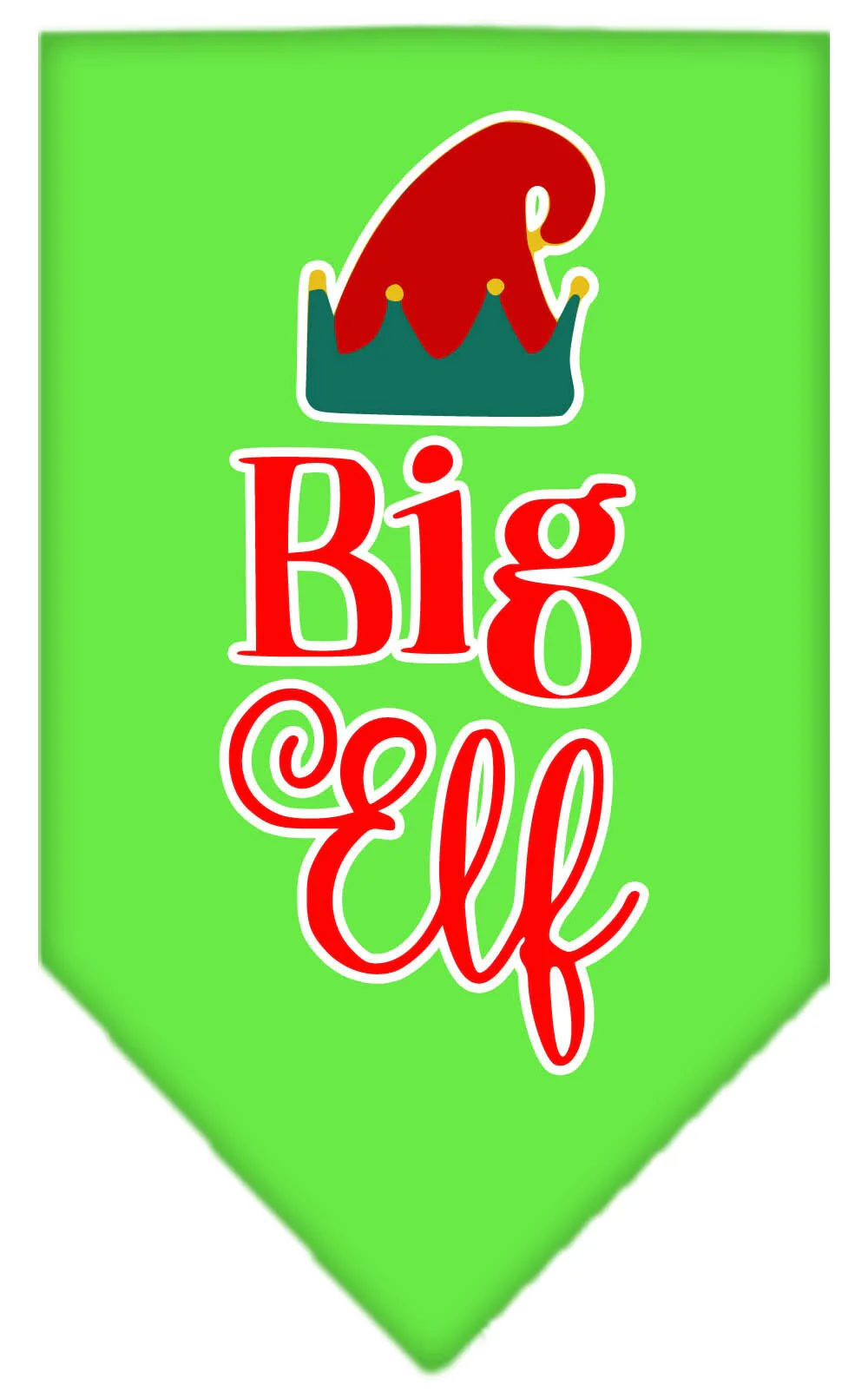Christmas Pet and Dog Bandana Screen Printed, "Big Elf" - Image 5