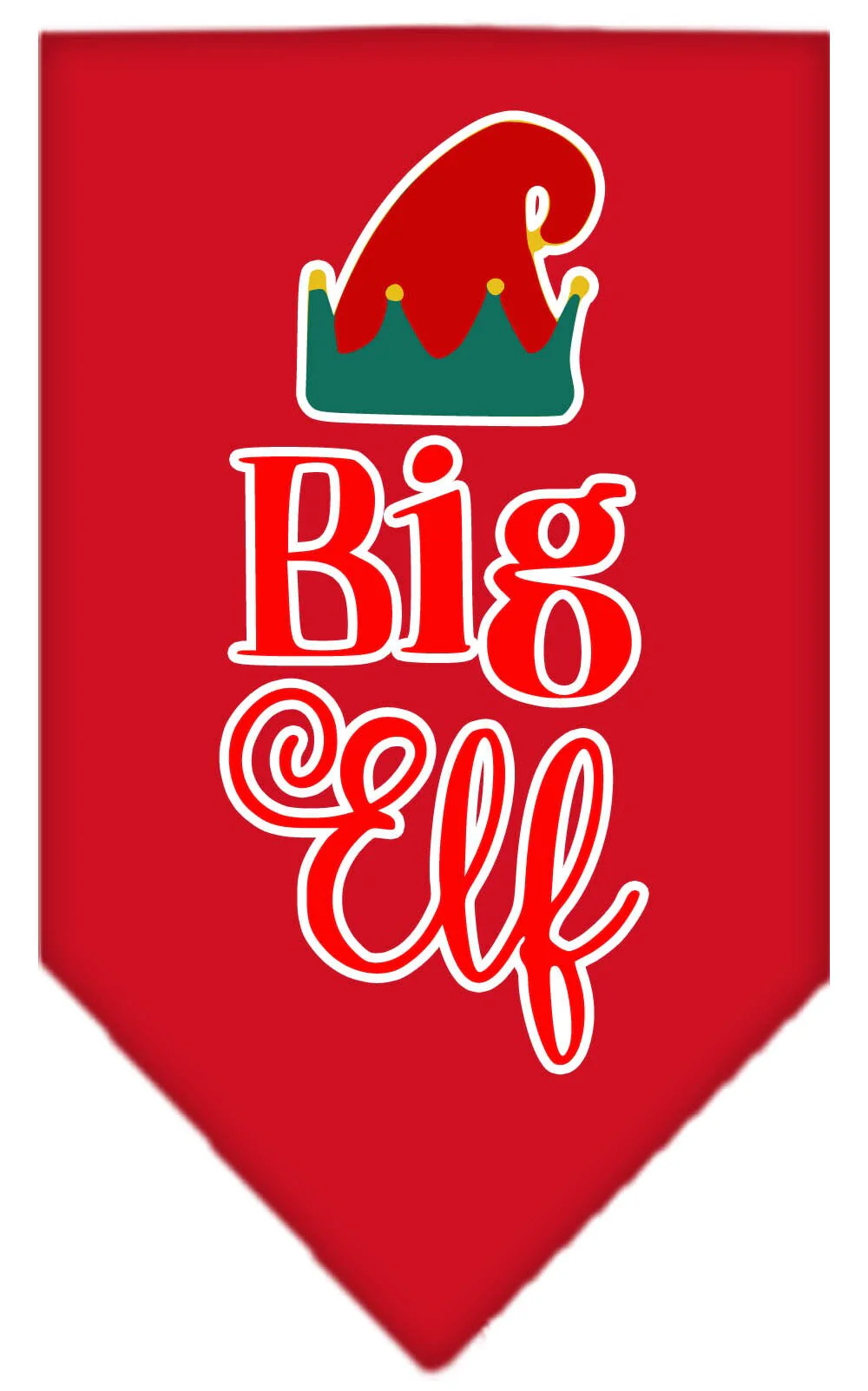 Christmas Pet and Dog Bandana Screen Printed, "Big Elf" - Image 6