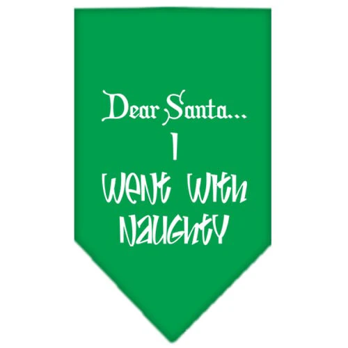 Christmas Pet and Dog Bandana Screen Printed, "Dear Santa... I Went With Naughty" - Image 2