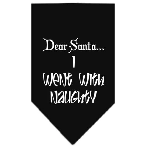 Christmas Pet and Dog Bandana Screen Printed, "Dear Santa... I Went With Naughty" - Image 3