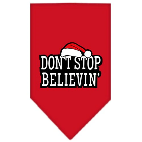 Christmas Pet and Dog Bandana Screen Printed, "Don't Stop Believin'" - Image 3