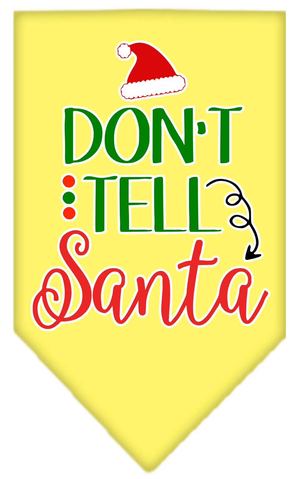 Christmas Pet and Dog Bandana Screen Printed, "Don't Tell Santa" - Image 10