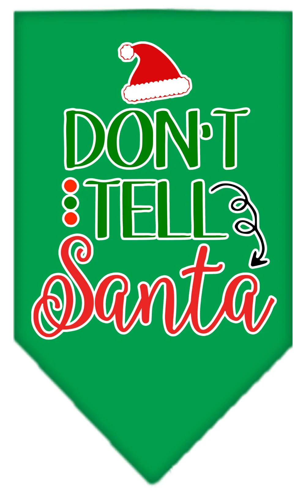 Christmas Pet and Dog Bandana Screen Printed, "Don't Tell Santa" - Image 3