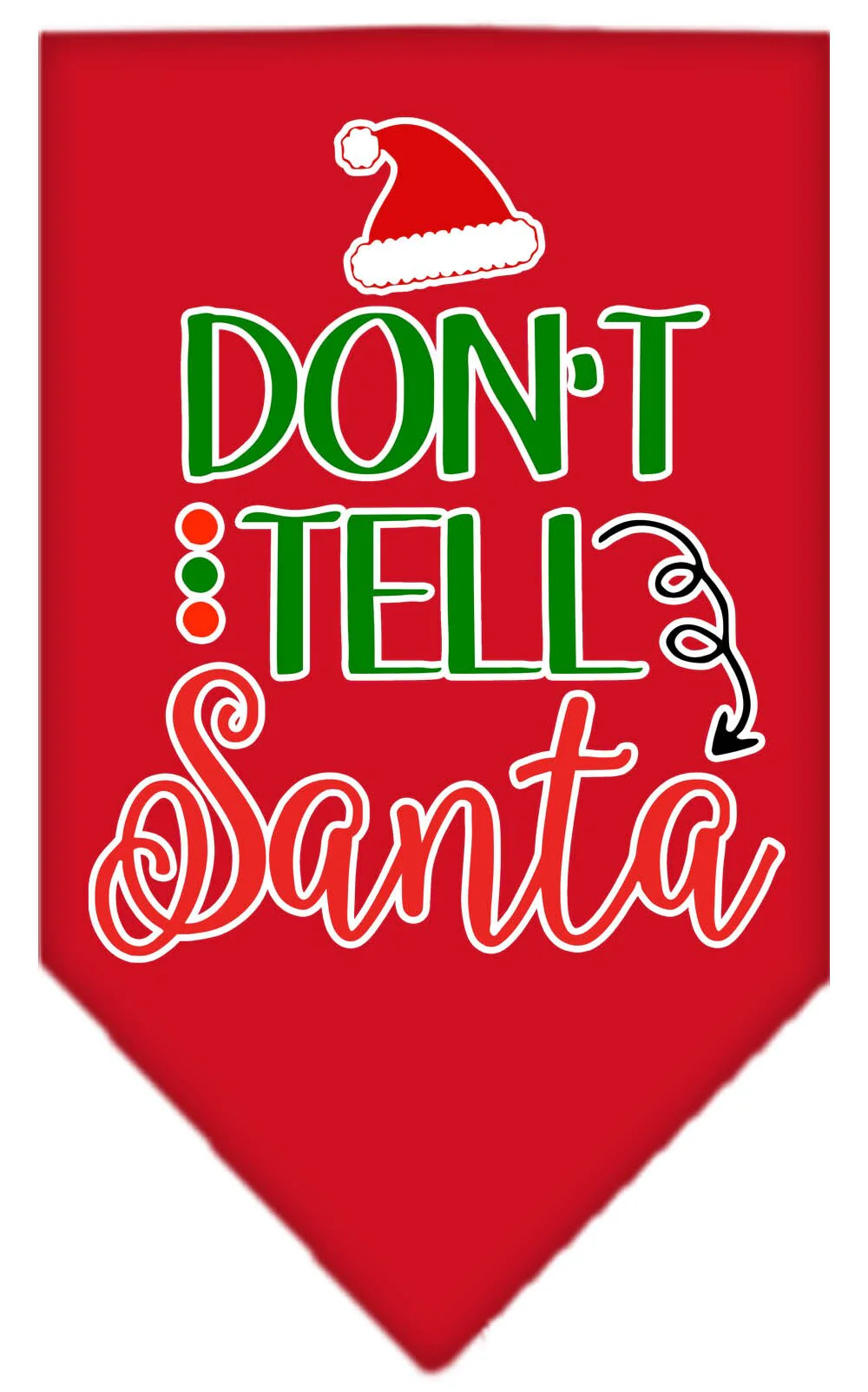 Christmas Pet and Dog Bandana Screen Printed, "Don't Tell Santa" - Image 7