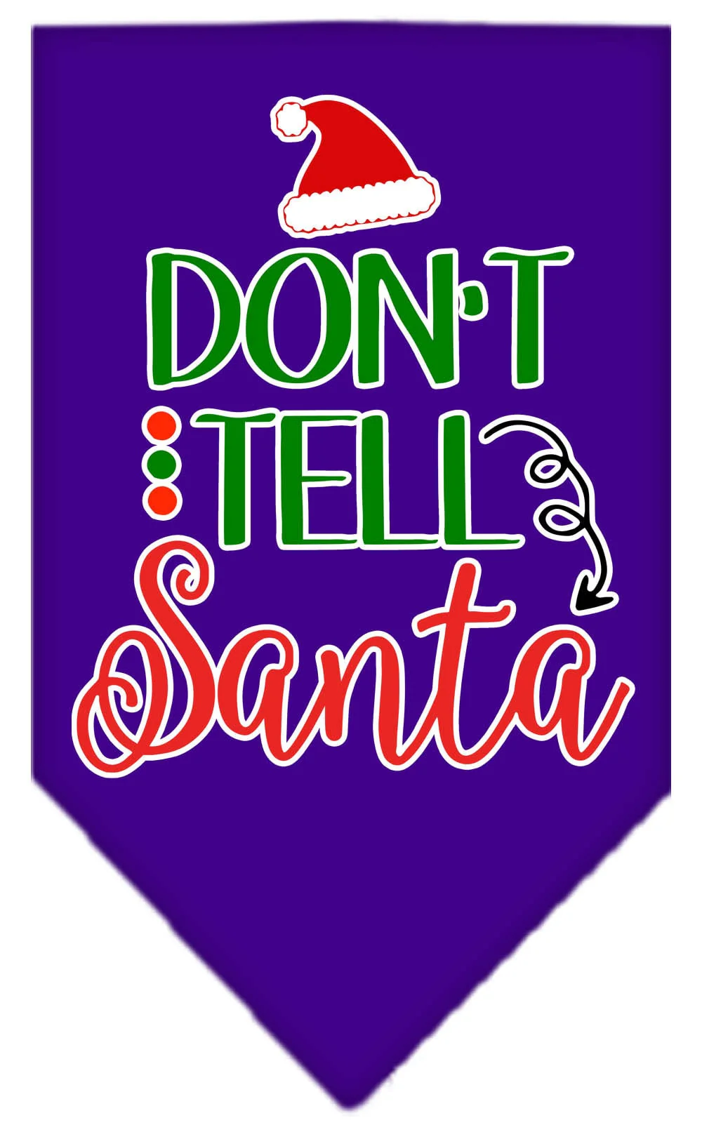 Christmas Pet and Dog Bandana Screen Printed, "Don't Tell Santa" - Image 9