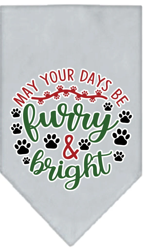 Christmas Pet and Dog Bandana Screen Printed, "Furry & Bright" - Image 2