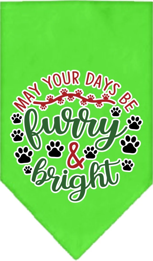 Christmas Pet and Dog Bandana Screen Printed, "Furry & Bright" - Image 3