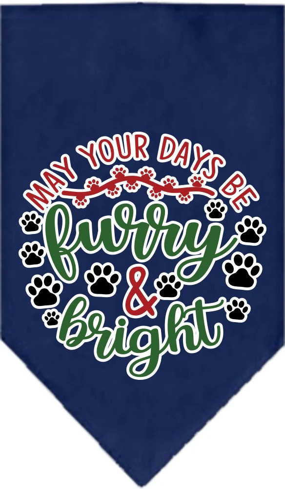 Christmas Pet and Dog Bandana Screen Printed, "Furry & Bright" - Image 5