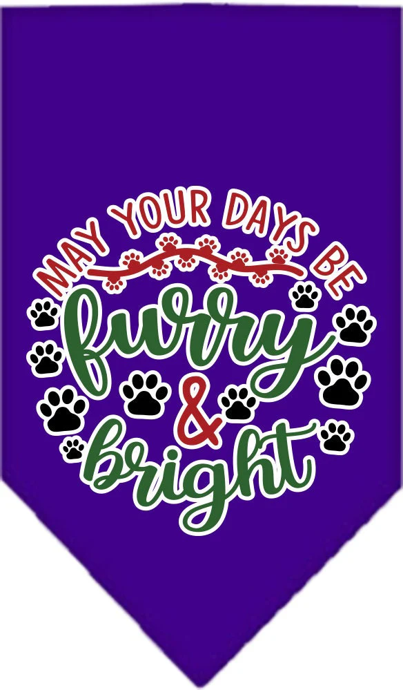 Christmas Pet and Dog Bandana Screen Printed, "Furry & Bright" - Image 7
