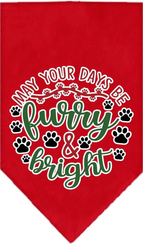 Christmas Pet and Dog Bandana Screen Printed, "Furry & Bright" - Image 8