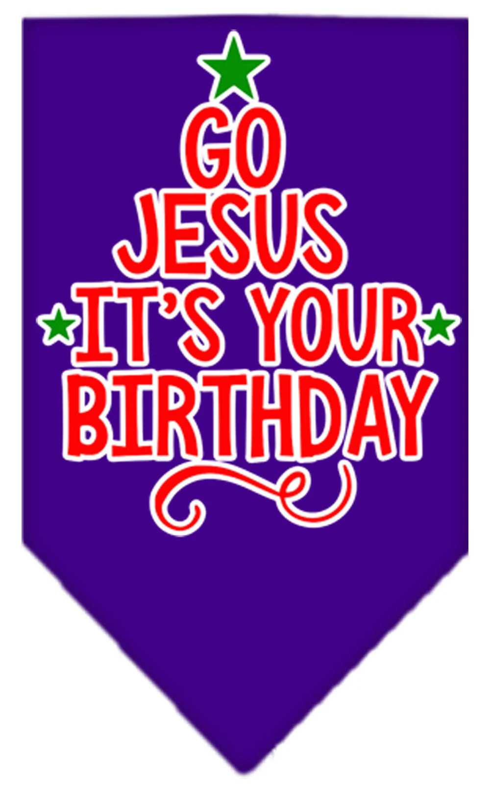 Christmas Pet and Dog Bandana Screen Printed, "Go Jesus, It's Your Birthday" - Image 10