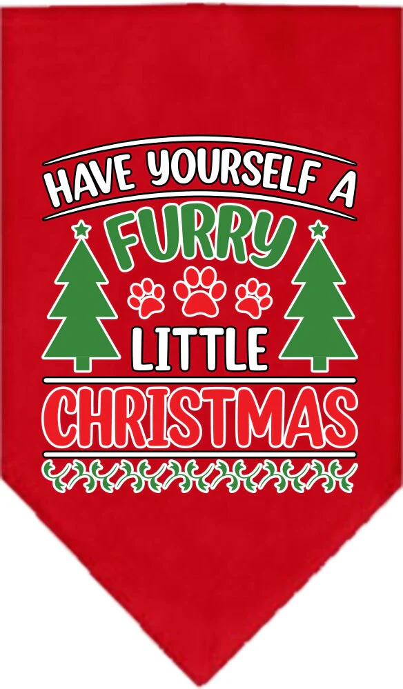 Christmas Pet and Dog Bandana Screen Printed, "Have Yourself A Furry Little Christmas" - Image 2