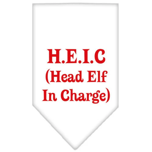 Christmas Pet and Dog Bandana Screen Printed, "Head Elf In Charge" - Image 2