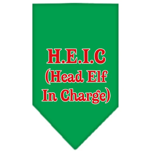 Christmas Pet and Dog Bandana Screen Printed, "Head Elf In Charge" - Image 4