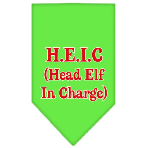 Christmas Pet and Dog Bandana Screen Printed, "Head Elf In Charge" - Image 5