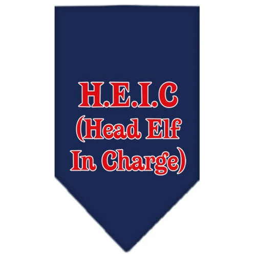 Christmas Pet and Dog Bandana Screen Printed, "Head Elf In Charge" - Image 8