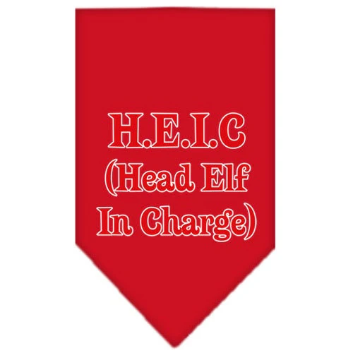 Christmas Pet and Dog Bandana Screen Printed, "Head Elf In Charge" - Image 9