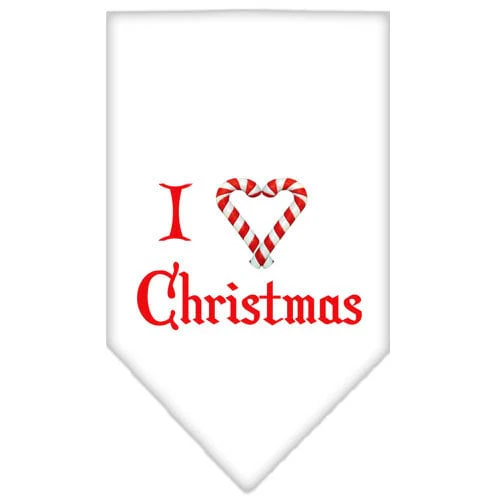 Christmas Pet and Dog Bandana Screen Printed, "I Heart Christmas" - Image 2