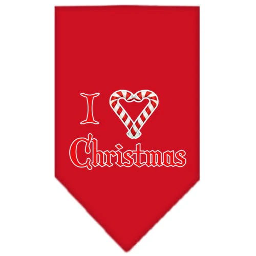 Christmas Pet and Dog Bandana Screen Printed, "I Heart Christmas" - Image 3