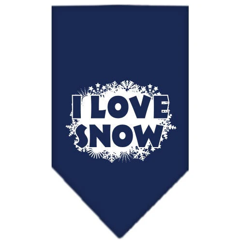 Christmas Pet and Dog Bandana Screen Printed, "I Love Snow" - Image 8