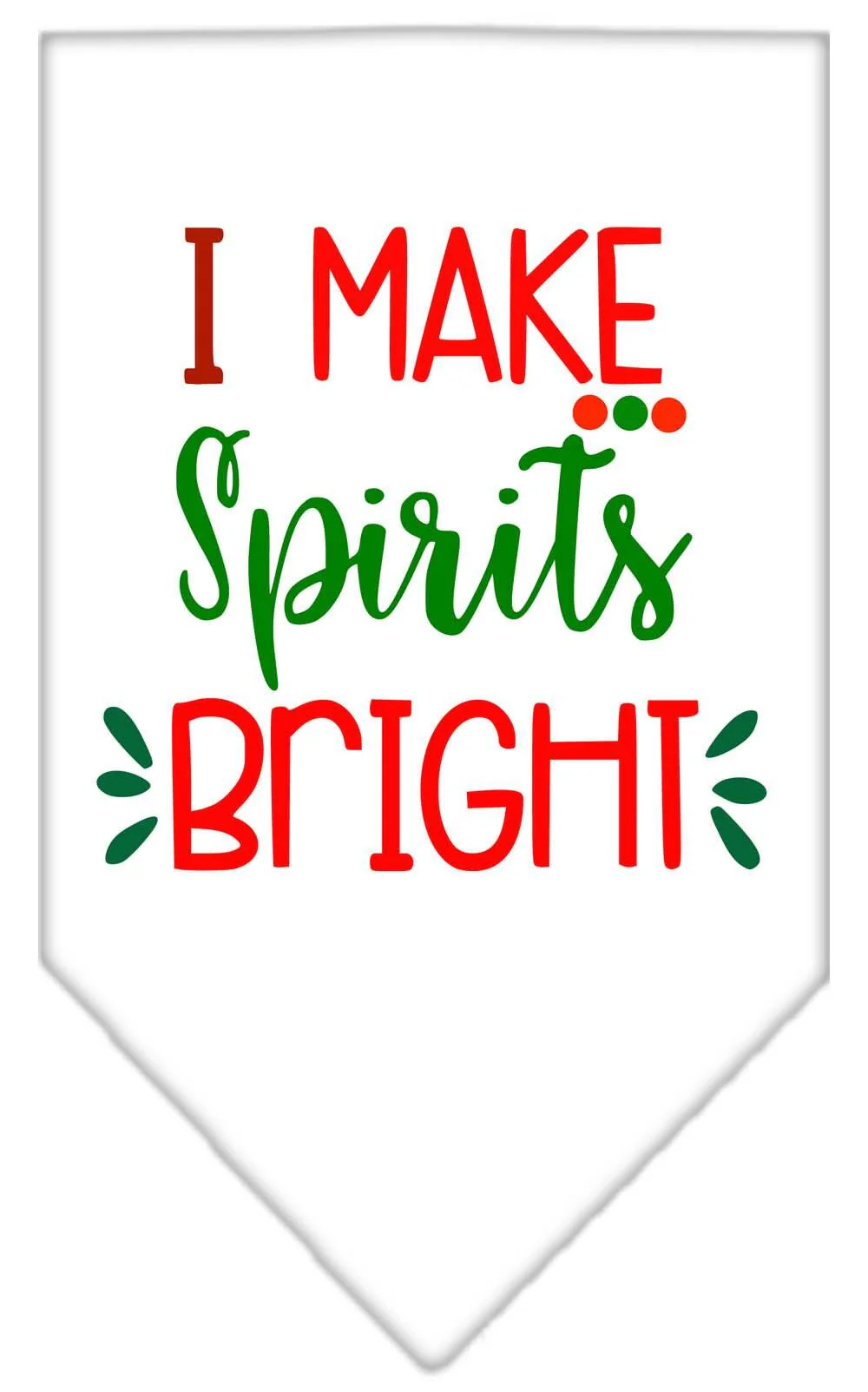 Christmas Pet and Dog Bandana Screen Printed, "I Make Spirits Bright" - Image 10