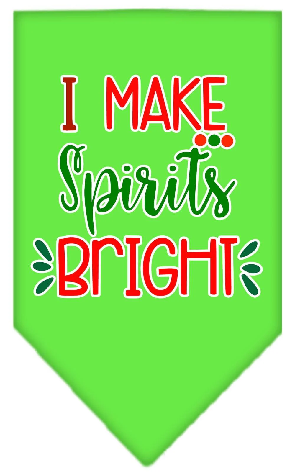 Christmas Pet and Dog Bandana Screen Printed, "I Make Spirits Bright" - Image 6
